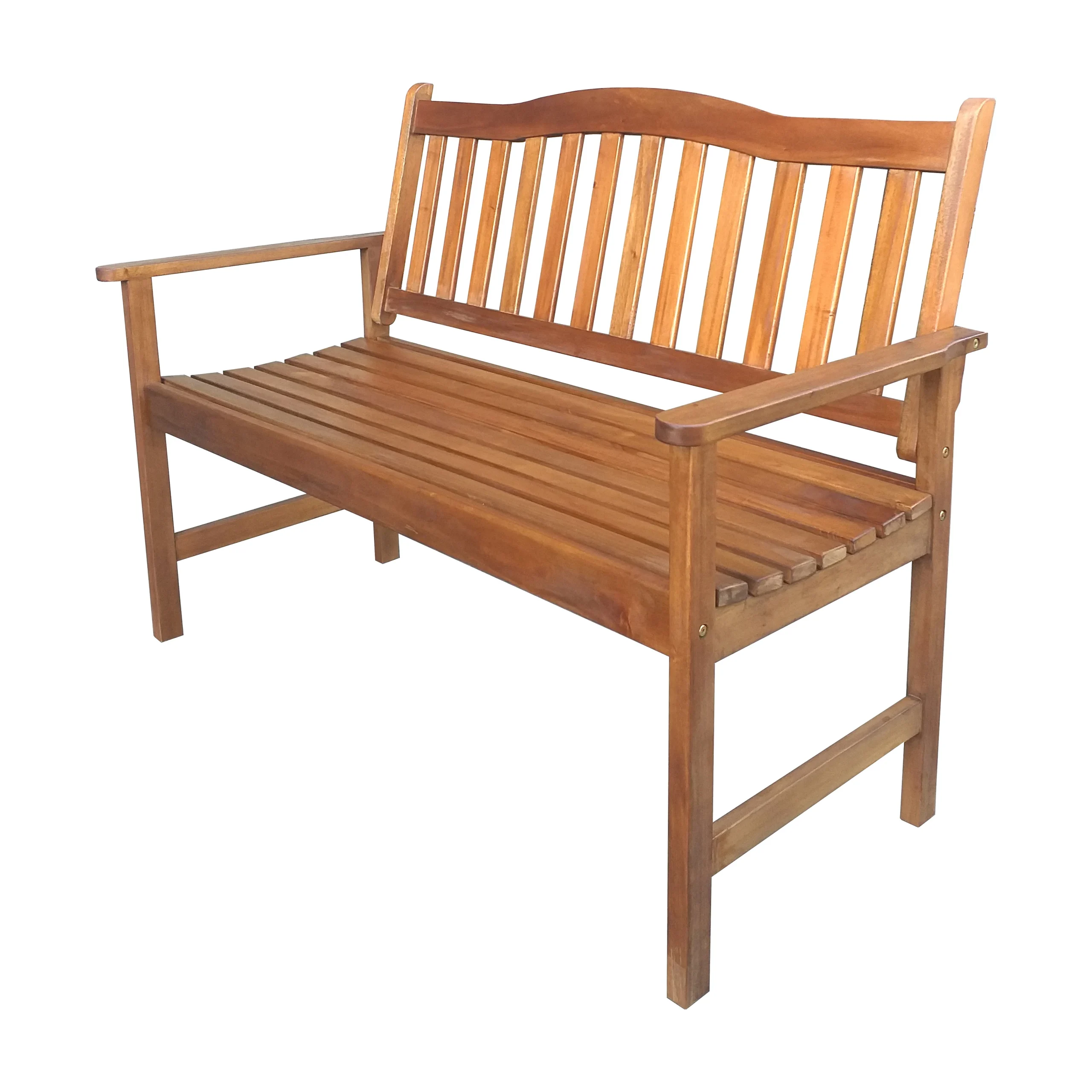 IP104-175 Park Bench, 1245 mm W, 610 mm D, 910 mm H, 450 lb Seating, Mahogany Seat, Mahogany Frame