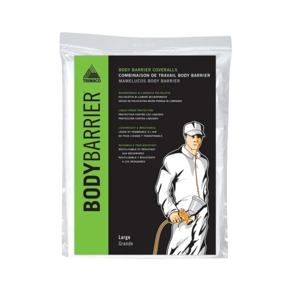 09953 Protective Coveralls, L, Zipper Closure, Polyolefin, White - Trimaco