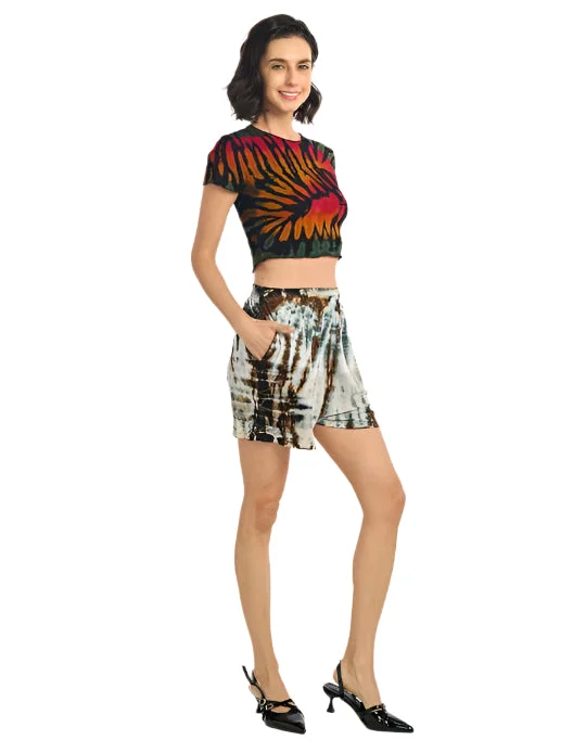 Vibrant Tie Dye Sunburst Crop Top - Kathmandu Imports