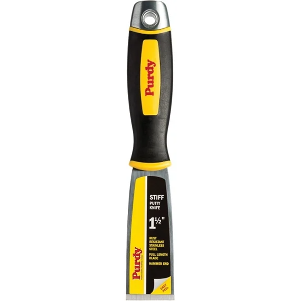 14A900025 Stiff Putty Knife, 2 in W Blade, Stainless Steel Blade, Rubber Handle, Cushion-Grip Handle