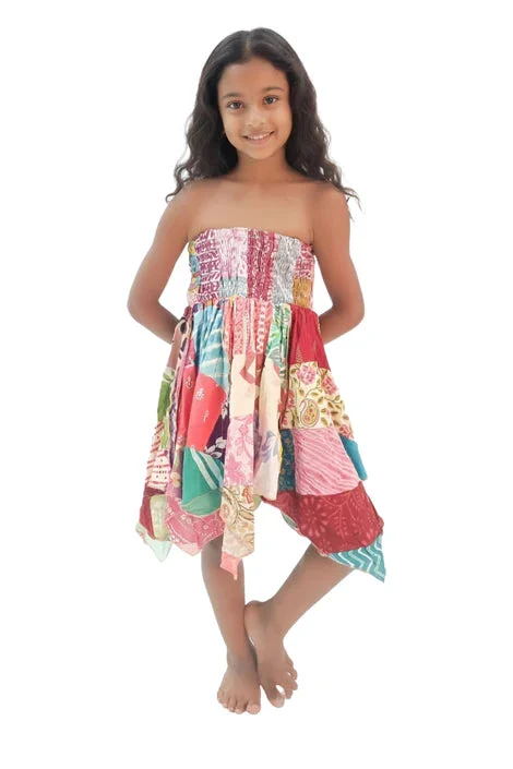 Kids Patchwork Tube Top Handkerchief Dress - India Boutique Inc.