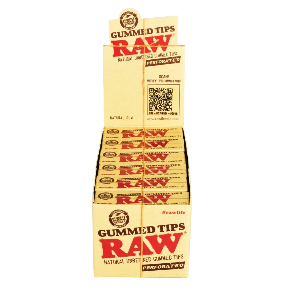 RAW Perforated Gummed Tips | 33pc | 24pk Display - New
