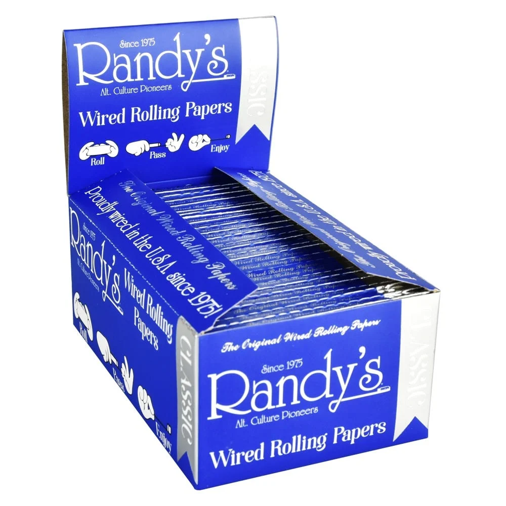 Randy's Classic Wired Rolling Papers | 25pk Display - New