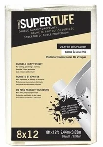 02601 Drop Cloth, 12 ft L, 8 ft W, 47 mil Thick, Paper, White - Trimaco