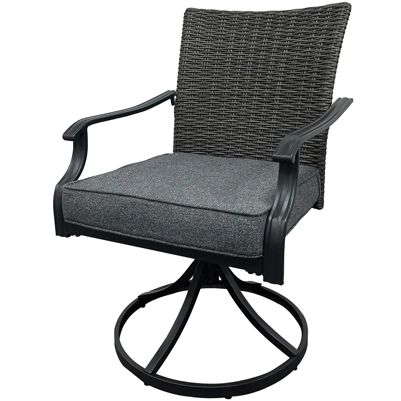 H23S0890S Swivel Dining Chair, 23.82 in W, 26.97 in D, 35.83 in H, Fabric and Wicker Seat - Seasonal Trends