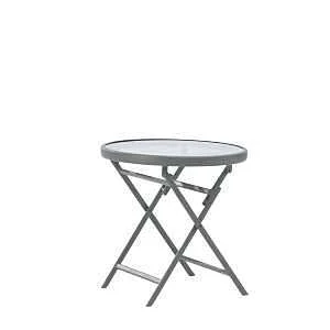 151502 Patio End Table, Round Table, Steel Table, Brown Table - Seasonal Trends