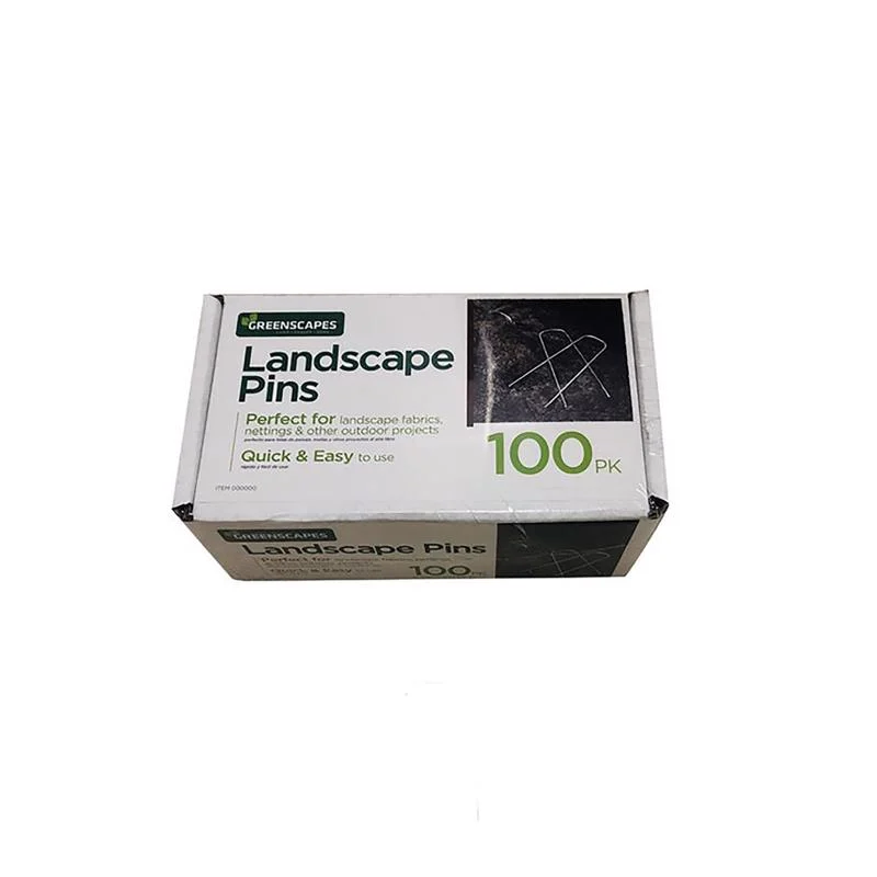 85430 Fabric Garden Staple, 4-1/2 in L, 1 in W, Steel, Silver, 100 Pack