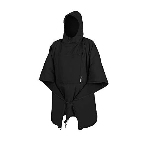 Helikon-Tex Swagman Roll Military Poncho - Multi-Purpose Poncho & Emergency Poncho - Survival Gear - Woobie Blanket & Jacket Black