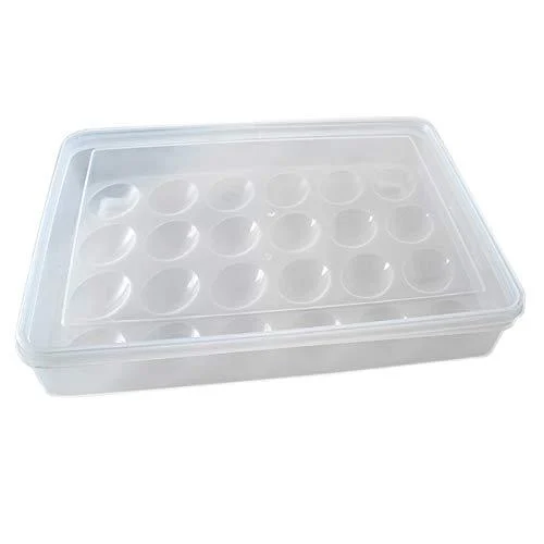 CWDRDX Egg Holder for Refrigerator Deviled Egg with Lid Fridge Egg Storage Stackable Plastic Egg Containers 24 Egg