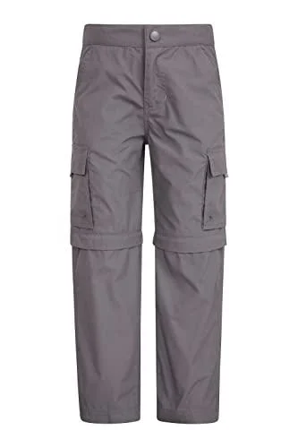 Mountain Warehouse Active Kids Convertible Hiking Pants Zip Off Shorts 5-6 Years Dark Grey