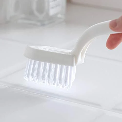 Grout Brush Cleaning Brush Scrubber with Short Handle V-Shaped Brush for Joints and Tiles in Bathroom Kitchen Toilet Short handle floor brush