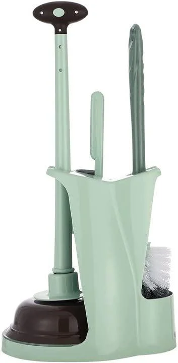 Toilet Plunger and Bowl Brush Combo for Bathroom Cleaning,Green, 1 Set by Cq acrylic