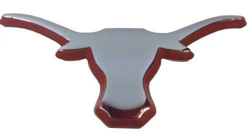 The University of Texas Longhorns Metal Auto Emblem (Chrome (Orange Trim)) - AMG Auto Emblem