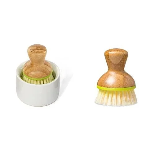 Full Circle Bubble Up Dush Brush with Bamboo Handle, Set of 3, Green