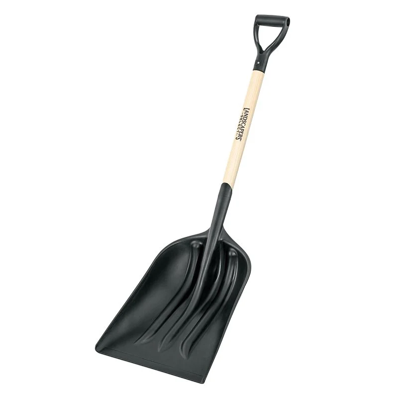 35799 Scoop Shovel, 13.386 in W Blade, 23.62 in L Blade, 3.7 mm, Poly Blade, Wood Handle - Landscapers Select