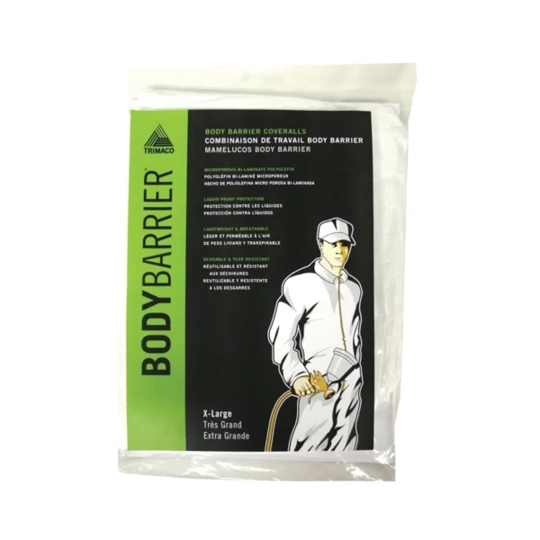 09955 Protective Coveralls, XL, Zipper, Polyolefin, White - Trimaco