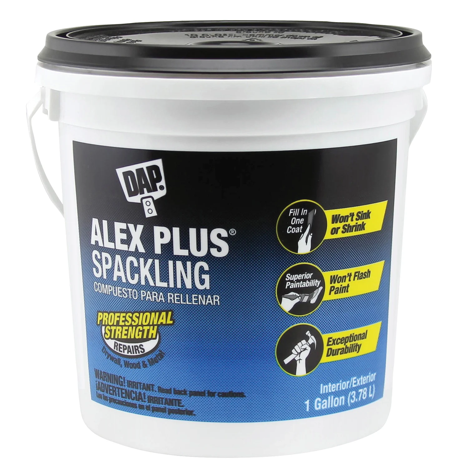 18747 Spackling Paste White, White, 128 fl-oz Tub