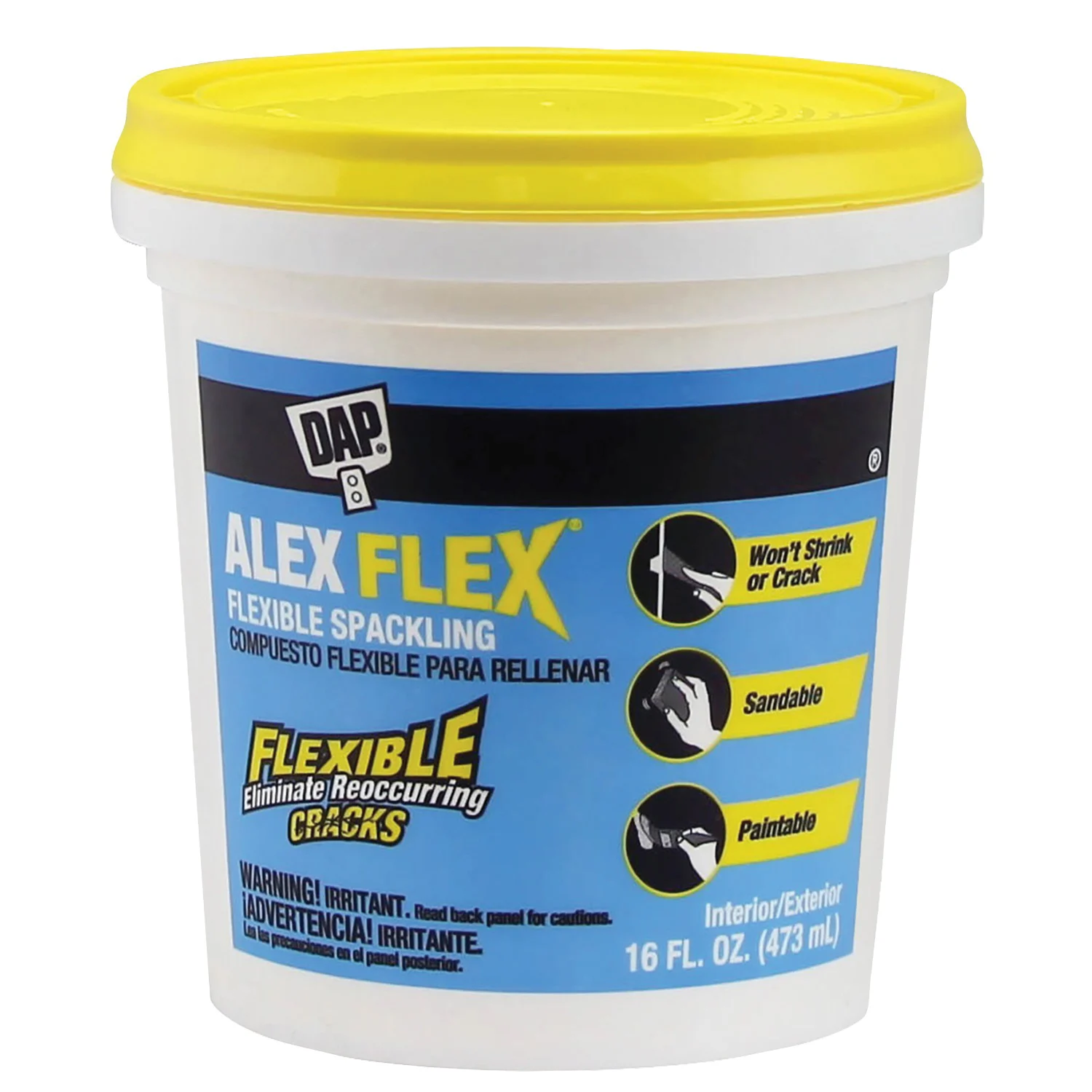 18742 Flexible Spackling, Latex Base, White, 16 fl-oz Tub