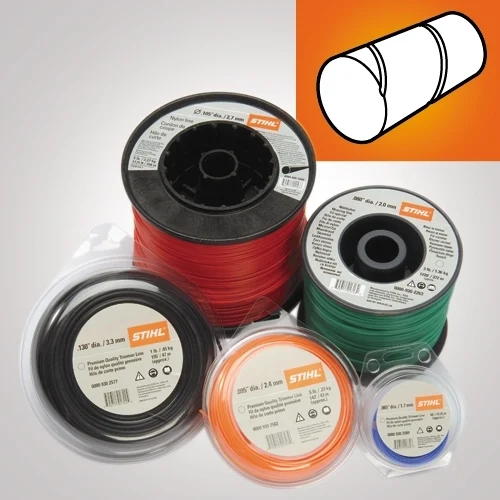 0000 930 3708 Quiet Trimmer Line, 0.155 in Dia, 90 ft L, Polymer - Stihl