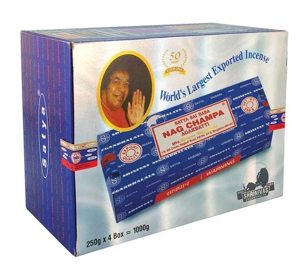 Satya Nag Champa Incense Sticks | 250g | 4pk Box - New