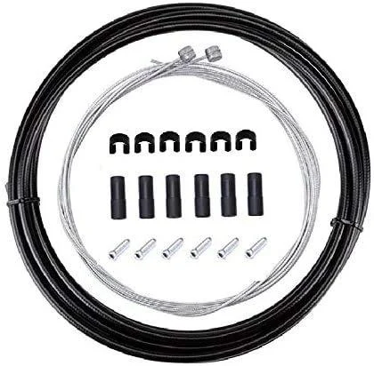 BlueSunshine Bike Bicycle Brake Cable and Housing Set - Basic Brake Cable Replacement Kit for Your Bike (Black), Cable housing 5mm Black-1