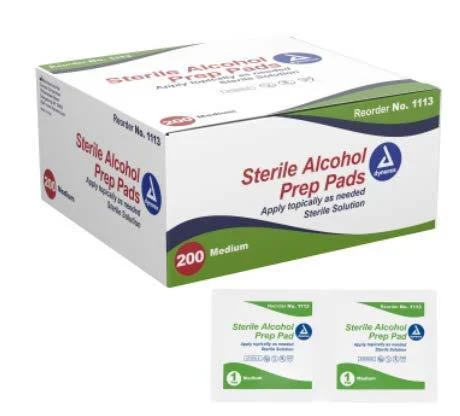 Dynarex Alcohol Prep Pad Sterile, Medium, 200 count 1