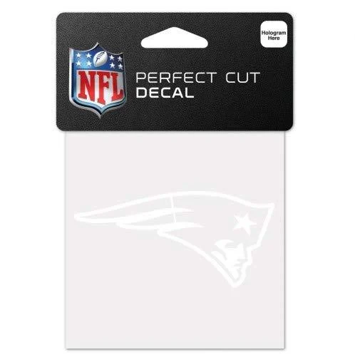 NFL New England Patriots 4x4 Perfect Cut White Decal One Size Team Color - Wincraft