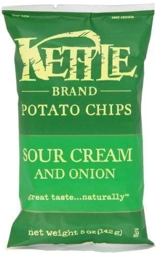 Kettle Foods Potato Chips Sour Cream and Onion 5 oz (142 g)