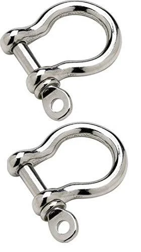 Two Marine Grade Stainless Steel Bow Shackles 1/8" - Marine Part Depot