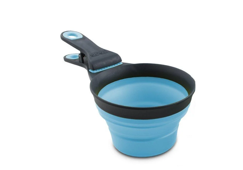 Dexas Popware for Pets Collapsible KlipScoop 1 Cup Capacity Gray/Blue