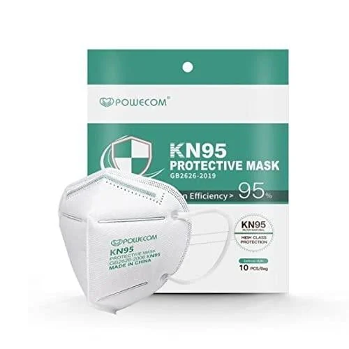 POWECOM KN95 Face Mask 10 PCs for Men & Women Updated Breathable 10 Pack - ADENLINA