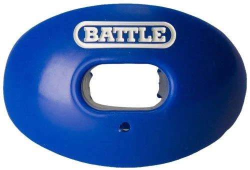 Battle Oxygen Lip Protector Mouthguard with Convertible Strap Football and Sports Mouth Guard Maximum Oxygen Supply Mouthpiece Fits With or Without Braces Impact Shield Covers Lips and Teeth One Size Royal Blue