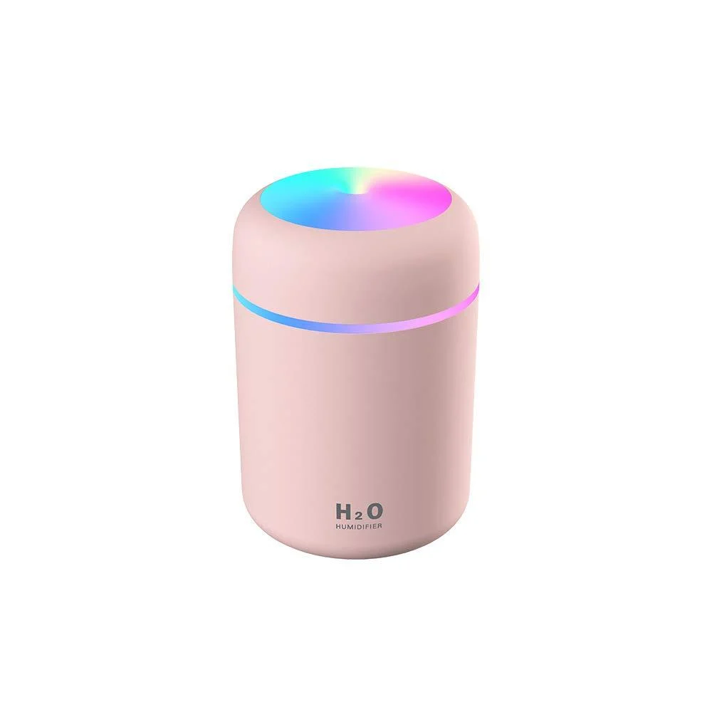 AISHNA Humidifier Colorful Cool Mini Humidifier,Essential Oil Diffuser Aroma Essential Oil USB Cool Mist Humidifier,2 Adjustable Mist Modes, Super Quiet,for Car,Office,Bedroom(Pink)