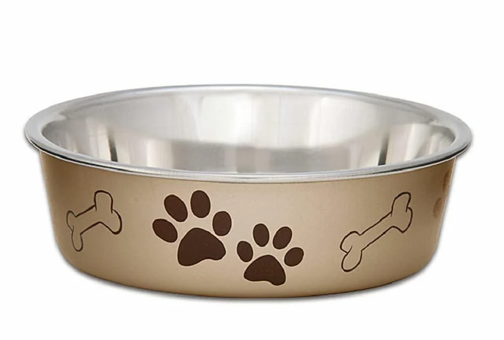 Loving Pets Metallic Bella Bowl, Dog Bowl Medium Champagne