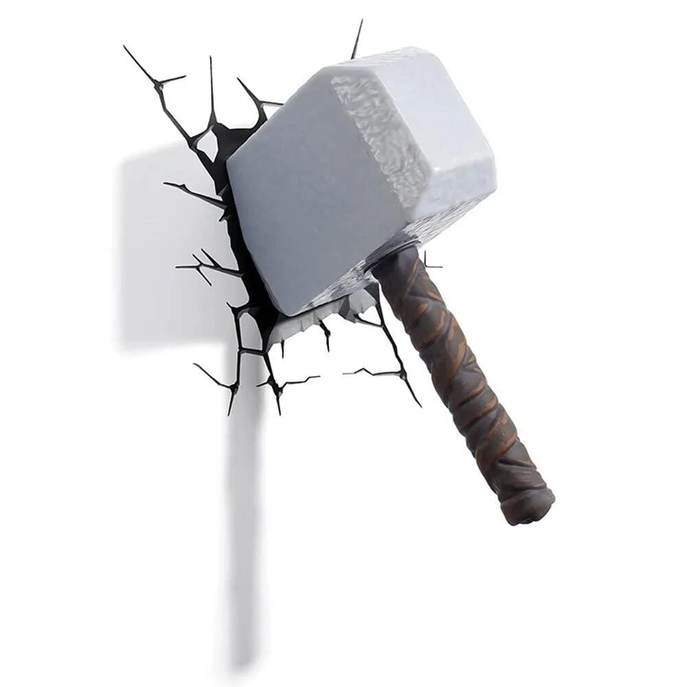 Disney Marvel Avengers Thor Hammer Wall Light Plastic Multi-Colour Design
