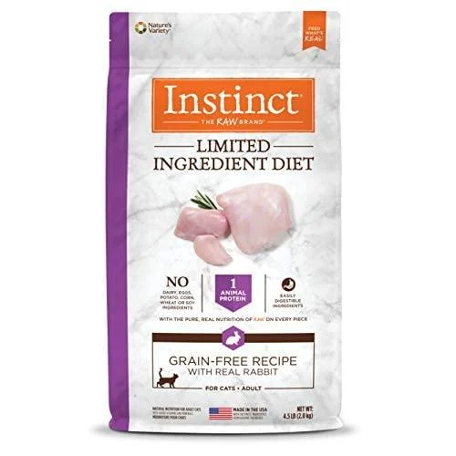 Instinct Limited Ingredient Cat Food, Limited Ingredient Diet Natural Grain Free Dry Cat Food Rabbit 4.5 Pound (Pack of 1)