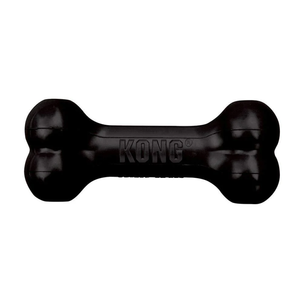 KONG - Extreme Goodie Bone - Durable Rubber Dog Bone for Power Chewers Black - For Large Dogs Goodie Bone Large
