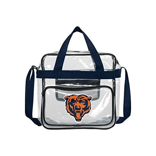 FOCO NFL Team Logo Clear See Through Stadium High End Messenger Bag Chicago Bears One Size Team Color