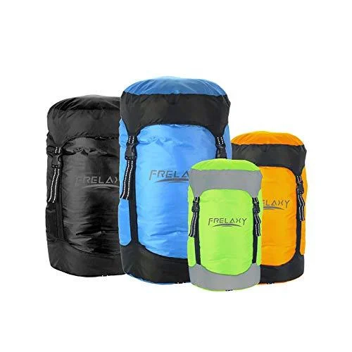 Frelaxy Compression Sack, 40% More Storage! 11L/18L/30L/45L/52L Compression Stuff Sack, Water-Resistant & Ultralight Sleeping Bag Stuff Sack - Space Saving Gear for Camping, Hiking, Backpacking Black Medium