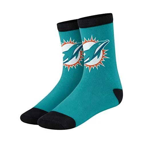 FOCO Men's NFL Team Logo Socks Miami Dolphins Large-X-Large Primetime