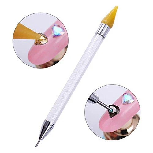 Rhinestone Dotting Pen, Dual-ended Rhinestone Gems Crystals Studs Picker Wax Pencil Pen Crystal Beads Handle Tool Clear