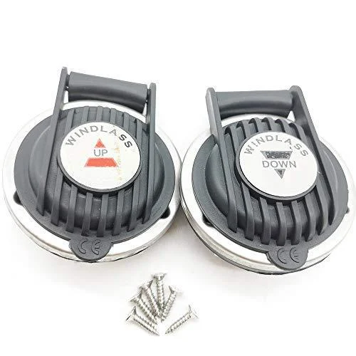 2 Pcs Marine Boat Anchor Windlass Winch Foot Compact Switch Up & Down - no branded