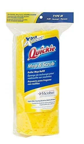 Quickie Roller Mop Refill with Microban, Extra Absorbent, Mop and Scrub Cleaning for Bathroom and Kitchen Cleaning