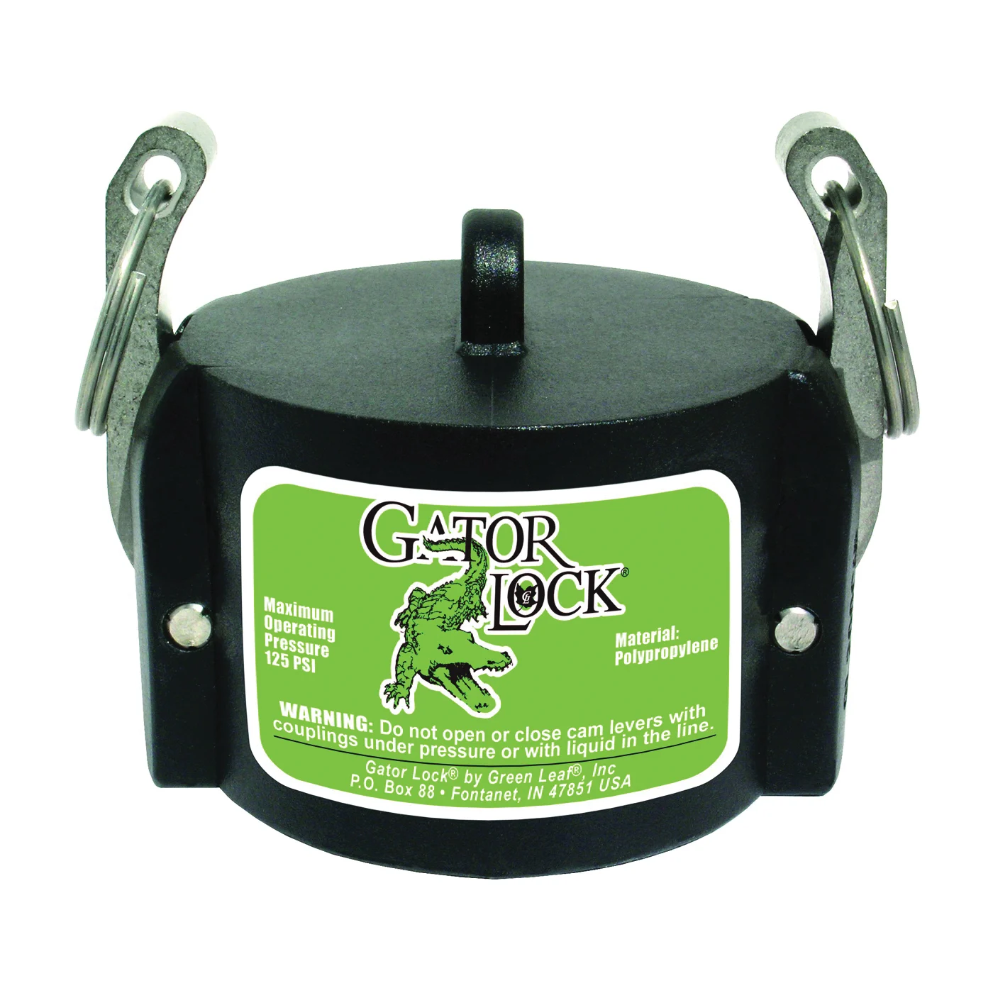 200CAP Cam Lock Cap, 2 in, Male, 125 psi Pressure Class, Polypropylene - Green Leaf