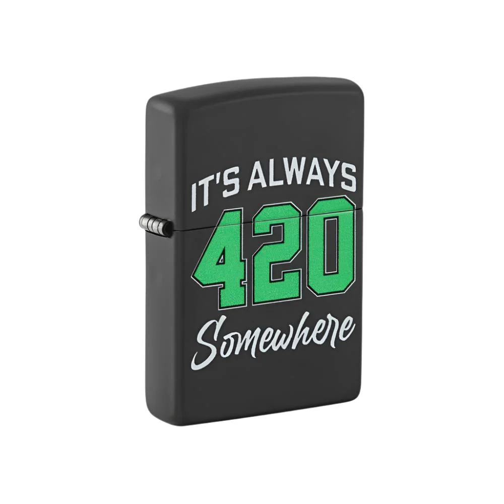 Zippo Lighter It's Always 420 Somewhere Black Matte - Lucas Lighters, LLC