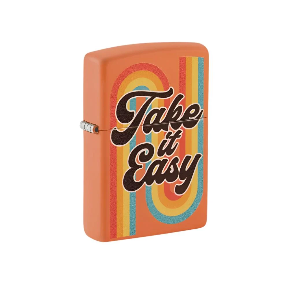 Zippo Lighter Take it Easy Orange Matte - Lucas Lighters, LLC