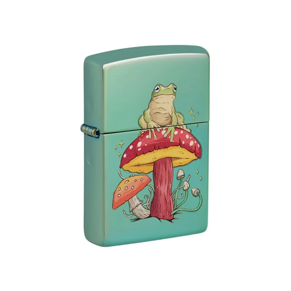 Zippo Lighter Mystical Frog & Mushrooms High Polish Green - Lucas Lighters, LLC