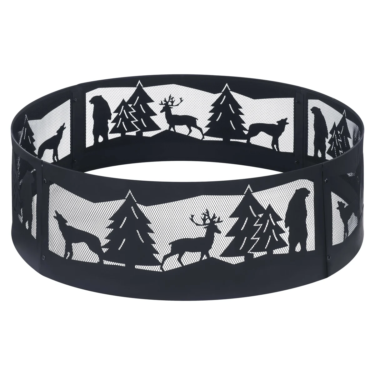 KLR-160177 Fire Ring, 36 in Dia, 12 in H, Steel Exterior, Black
