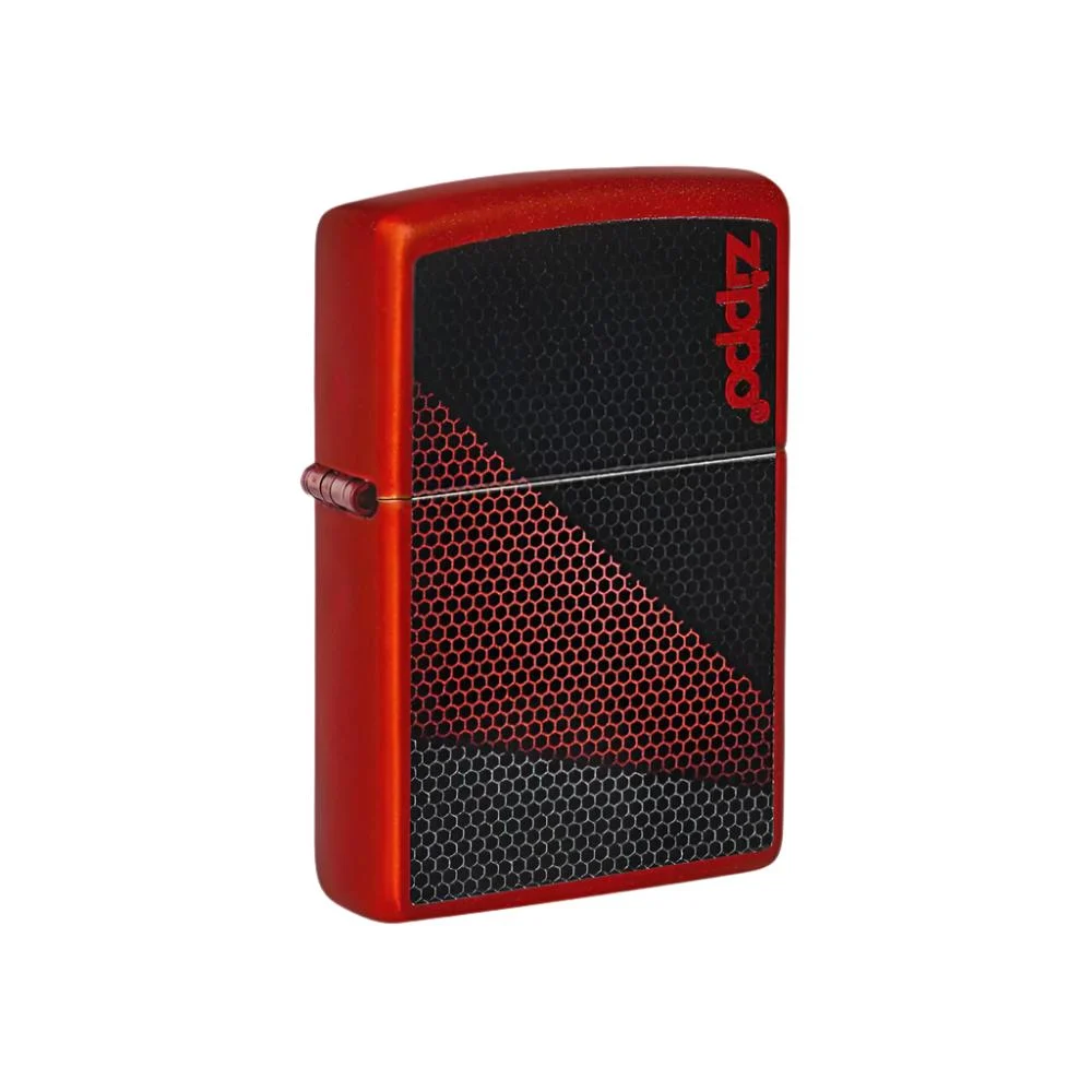 Zippo Lighter Honeycomb Design Metallic Red - Lucas Lighters, LLC