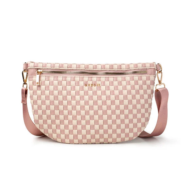 Kedzie Terrace Woven Crossbody in Pink - DM Merchandising